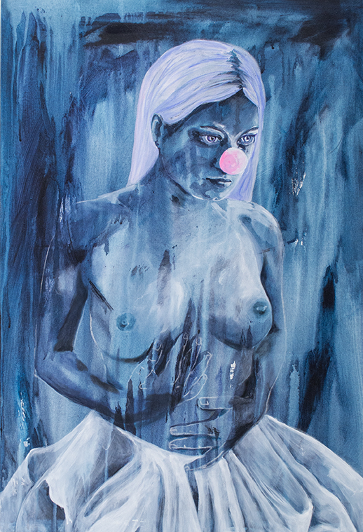 La clown 2, 2023 acrylic on canvas 90 x 60 cm