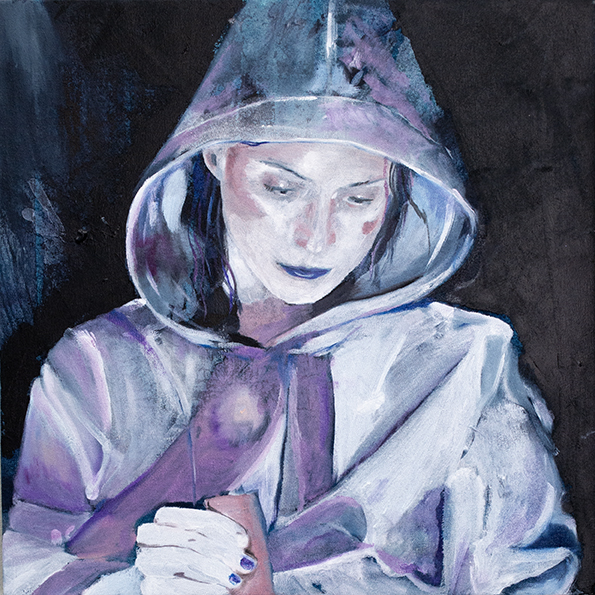 Maggie, 2023, huile sur toile, 35 x 35 cm